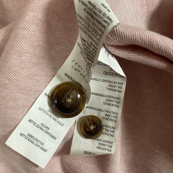 Cotton On women blazer pink  linen blend 4 casual button down office retro event - Picture 6 of 8